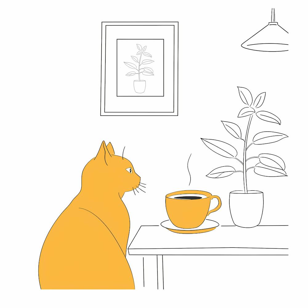 Katze Kaffeepflanze