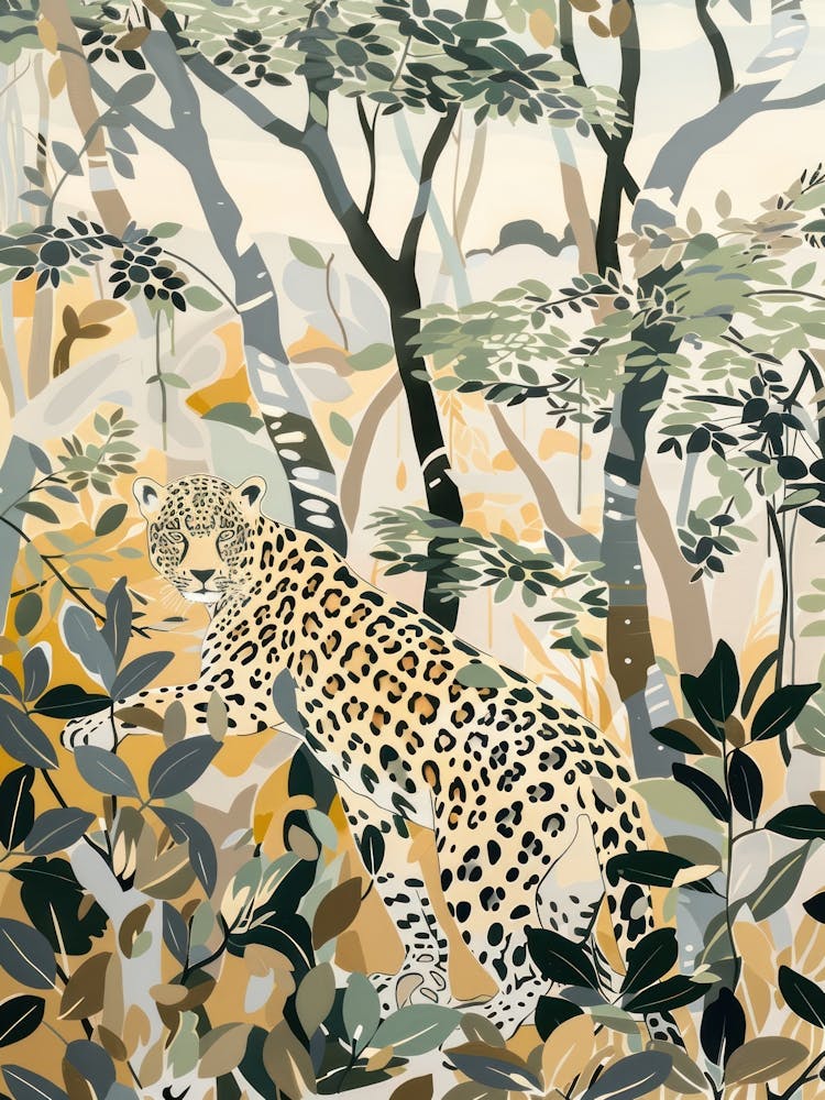 Jaguars Pastels Jungle Illustration 3