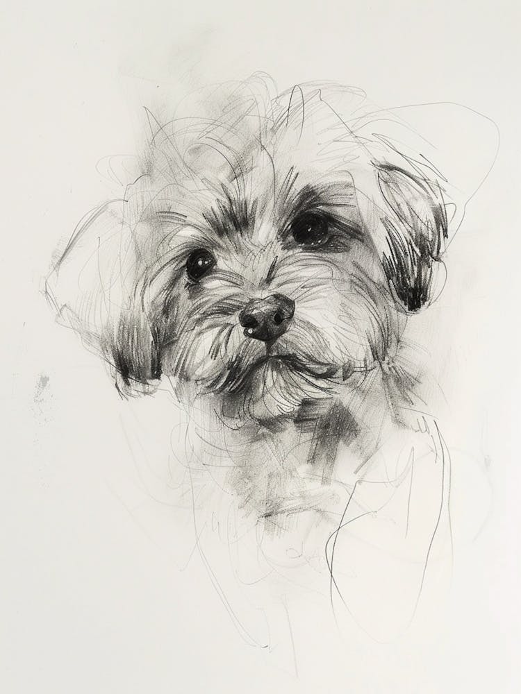 Havanese Dog Charcoal Line 2