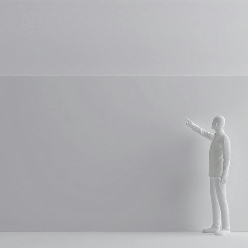 Man Pointing At Blank Wall