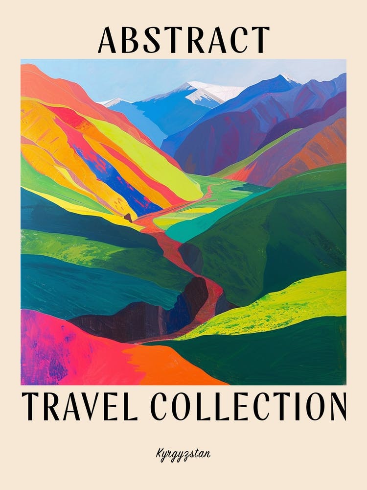 Abstract Travel Collection Poster Kyrgyzstan 8