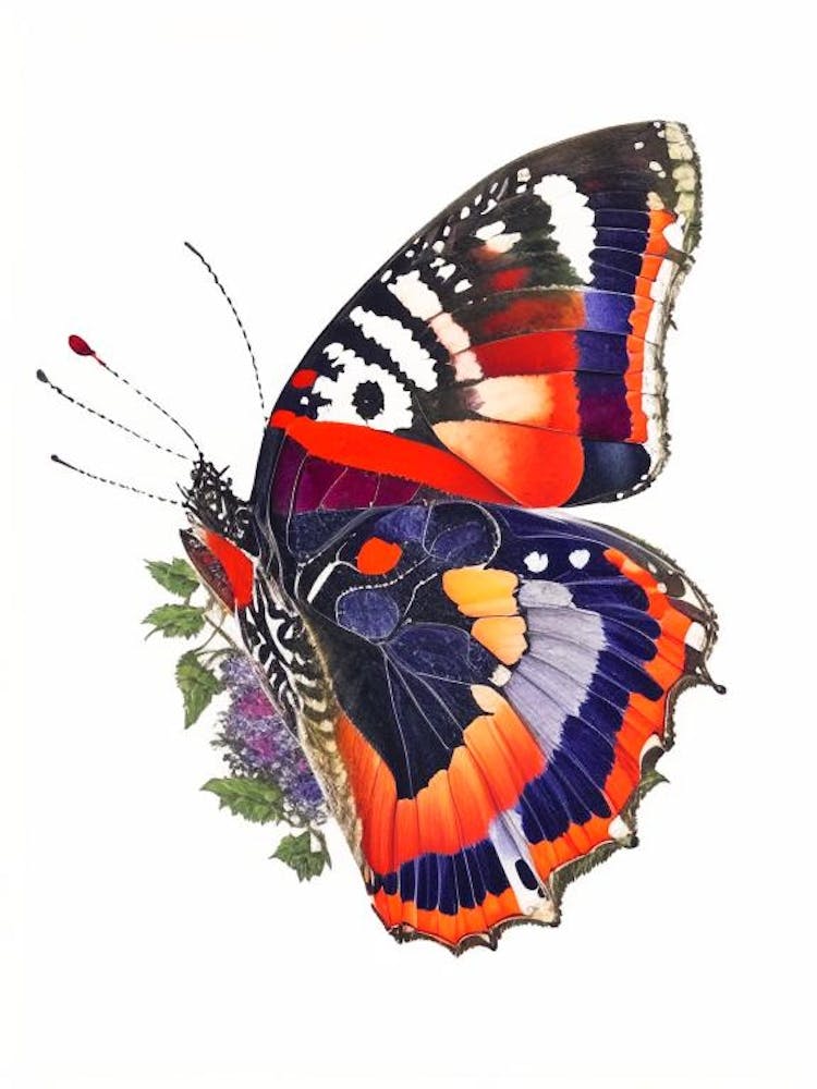 Red Admiral Butterfly Decoupage 1