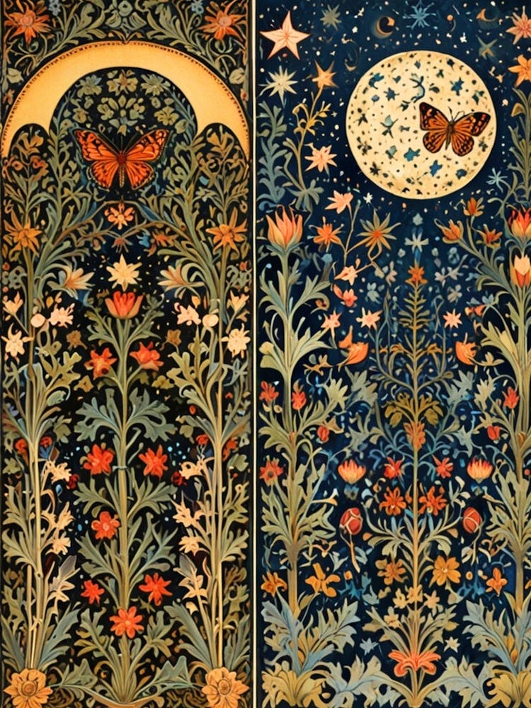 William Morris Moon And Flowers 73