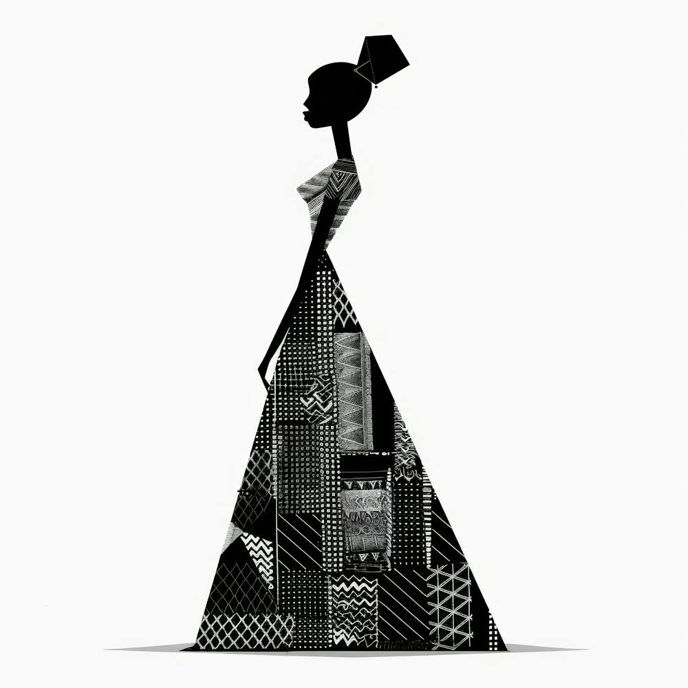 Silhouette Of A Woman In A Dress 3