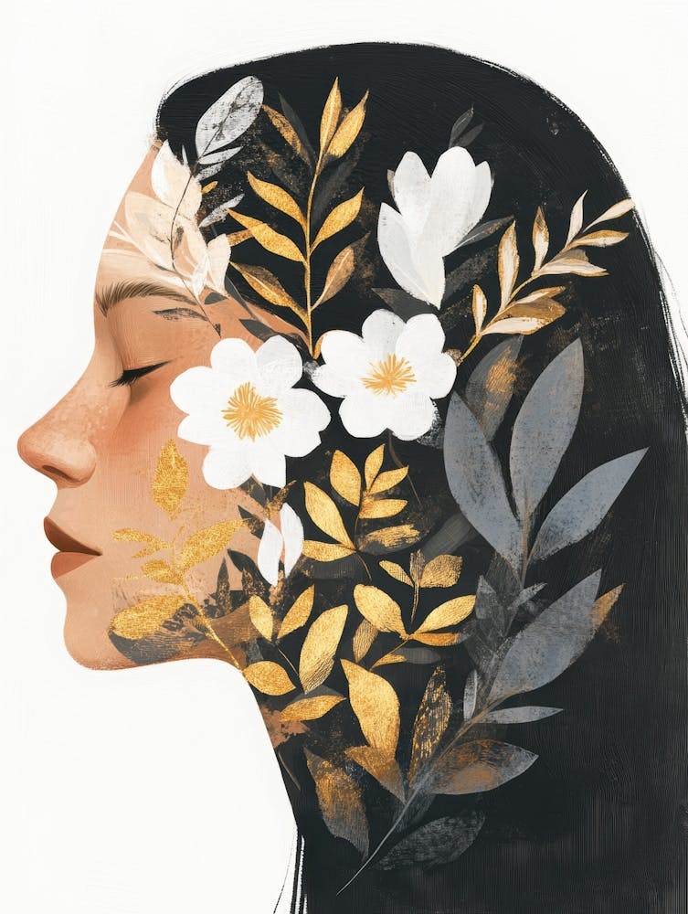 Portrait Of A Woman With Flowers 37