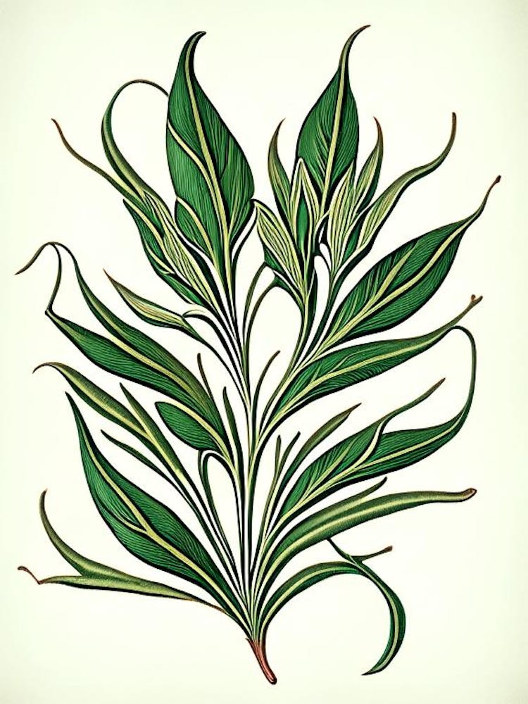 Tarragon Leaf Vintage Botanical 1