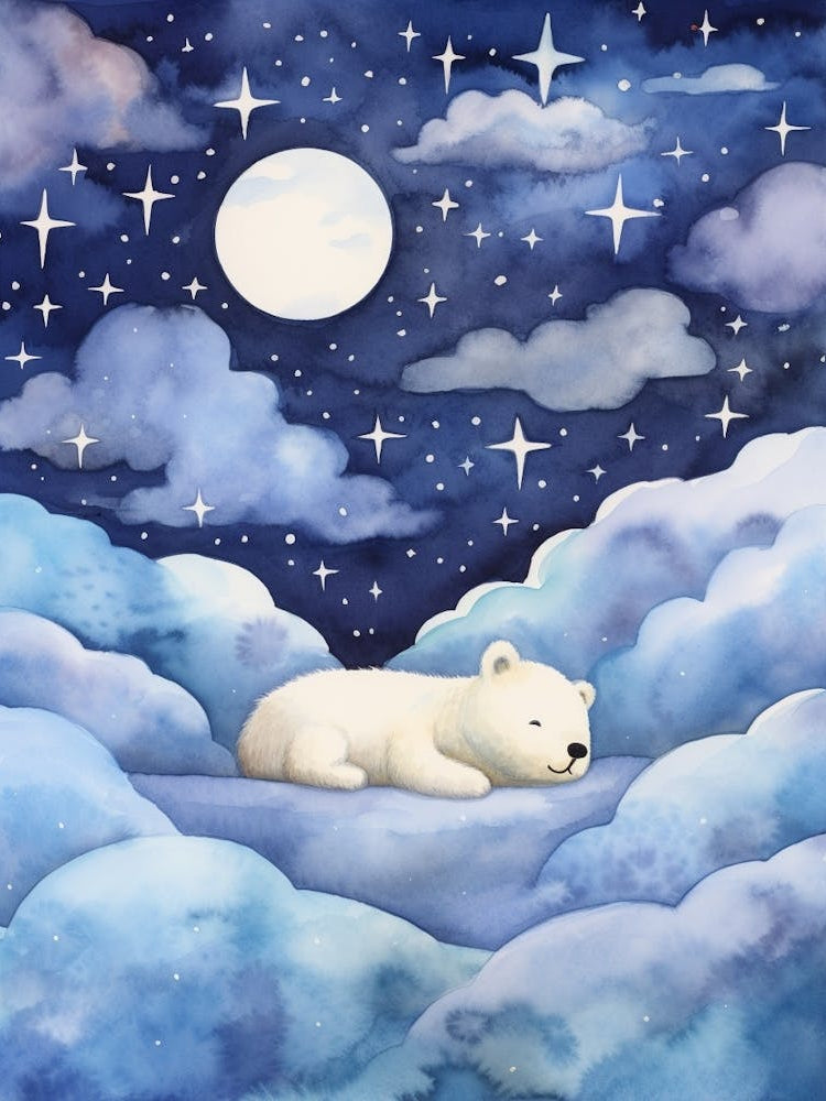 Baby Polar Bear 2 Sleeping In The Clouds