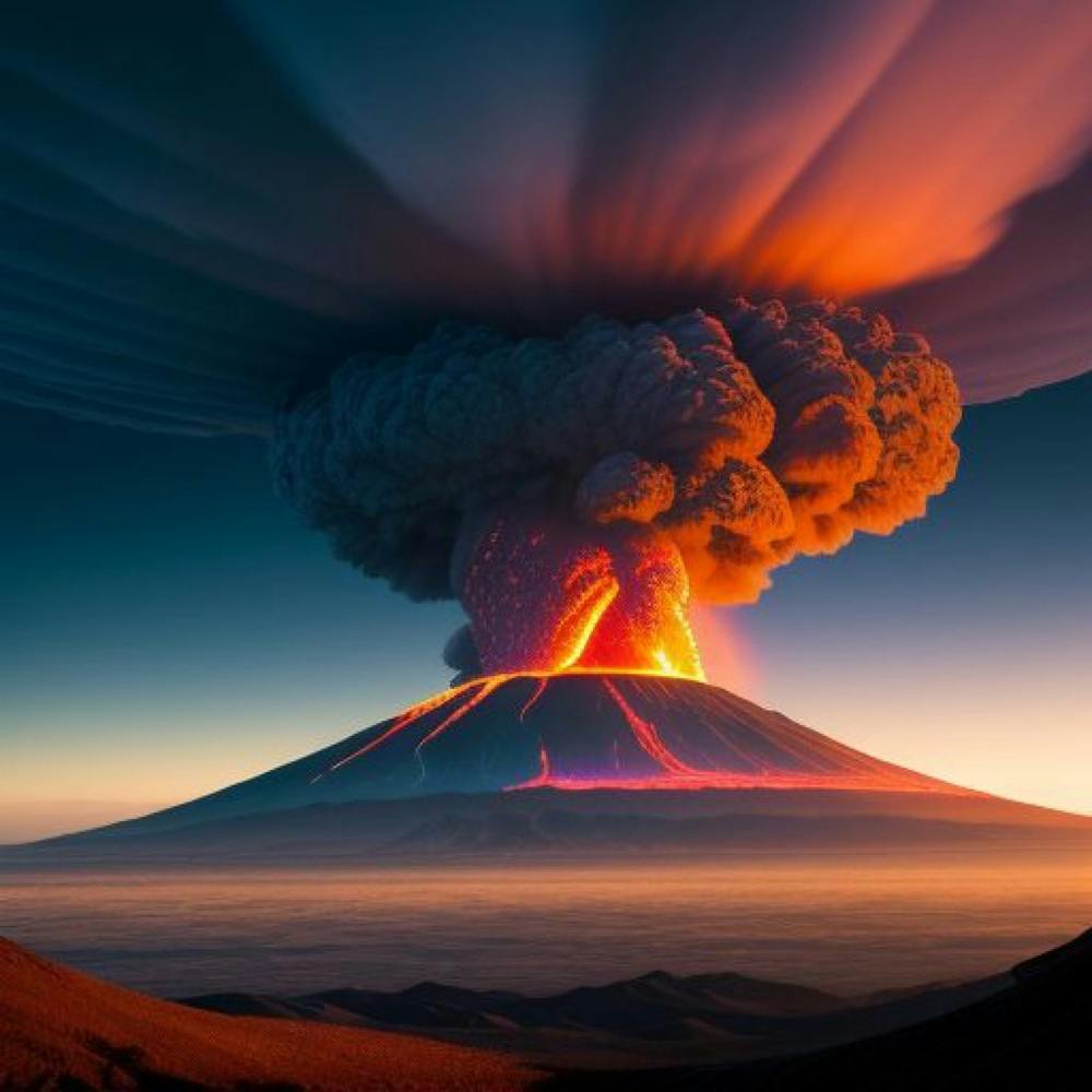 Concept crazy so art volcano