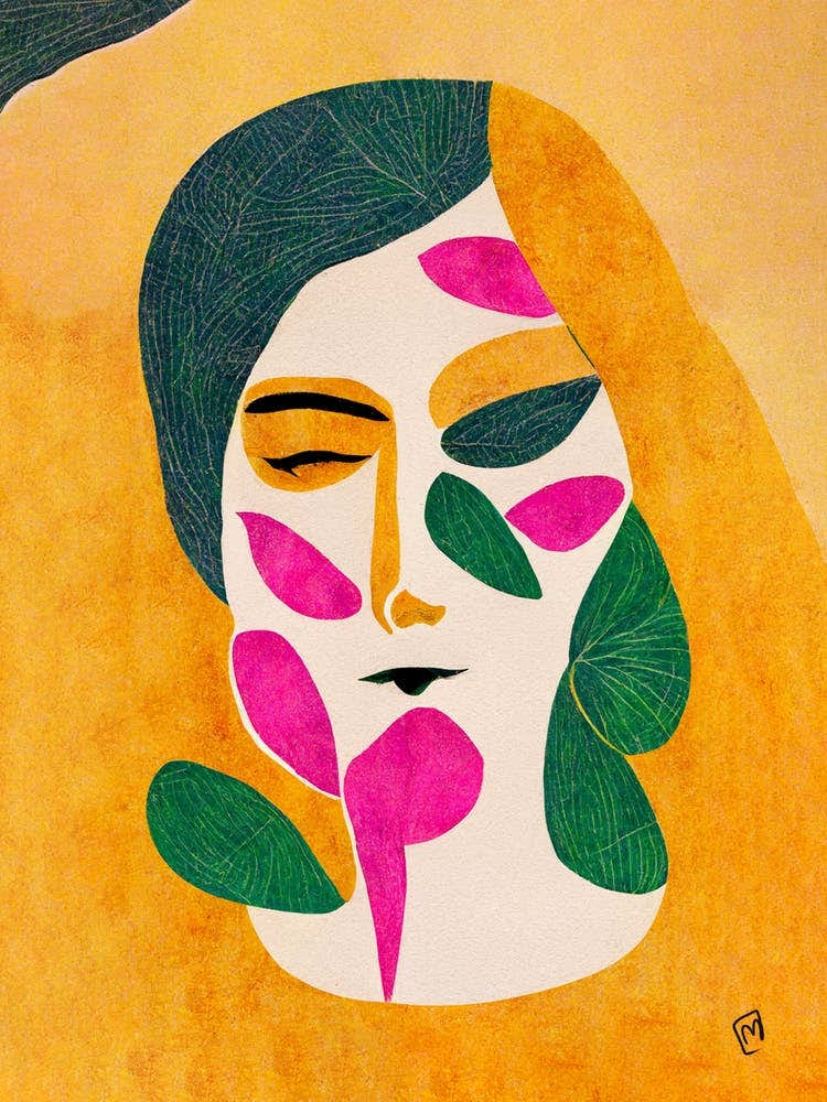 Abstract Floral Botanical Face 6