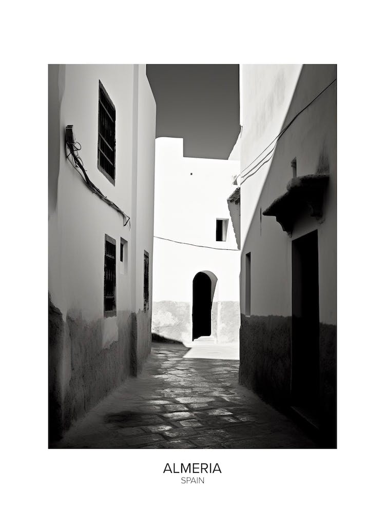 Poster Of Almeria, Spain, Black And White Analogue Photography 2