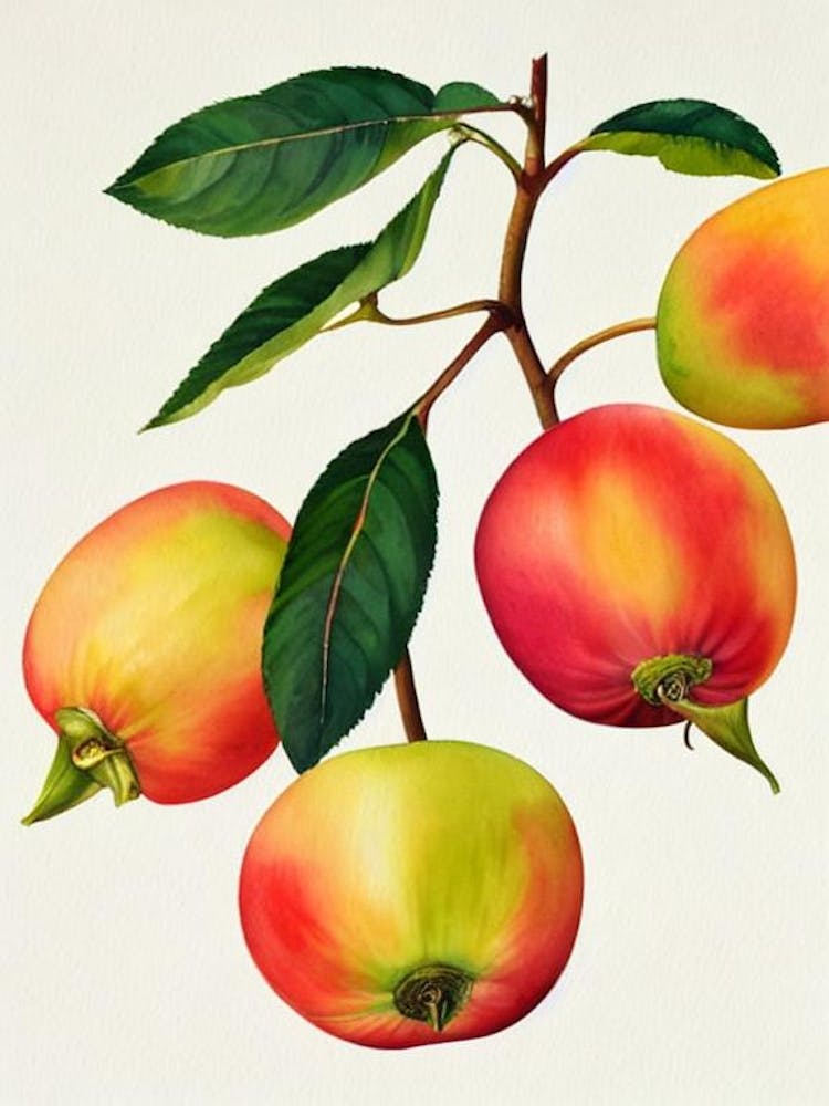 Rose Apple Watercolour Fruit Painting Fruit