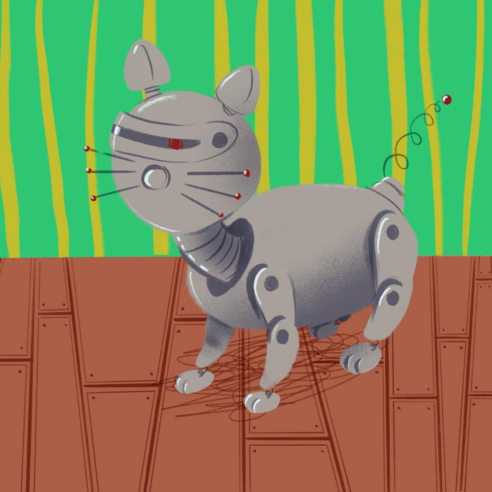 Διεπαφή της Robocat εφαρμογής κινητού με παιχνίδια και μενού