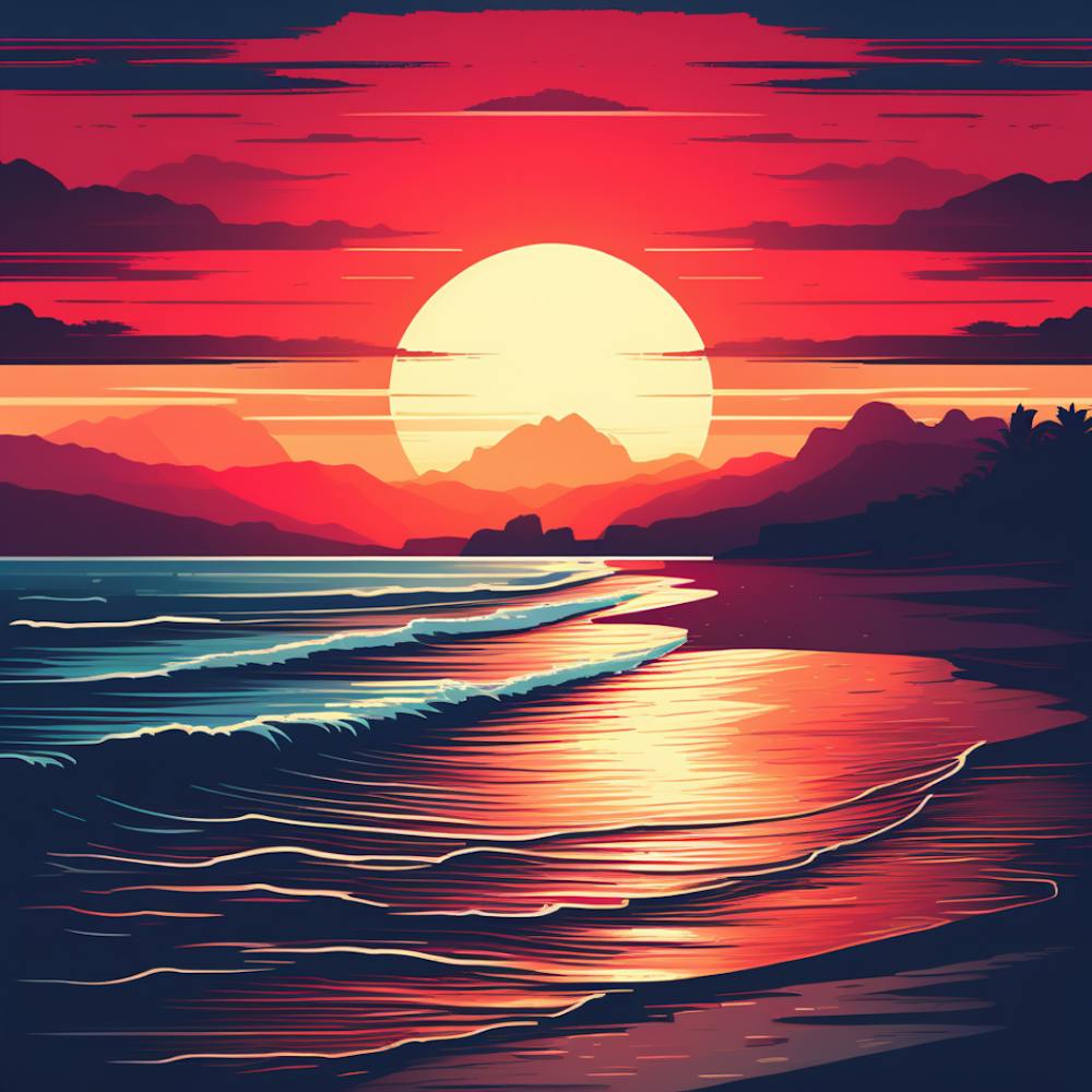 Sunset At The Beach 1