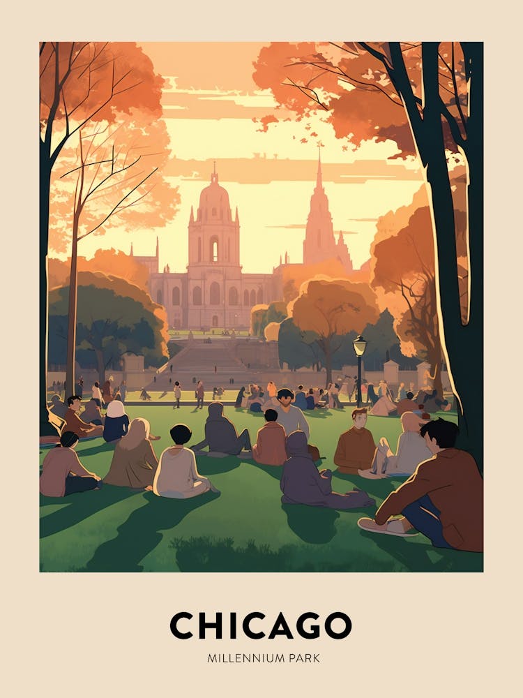 Millennium Park 2 Chicago Travel Poster
