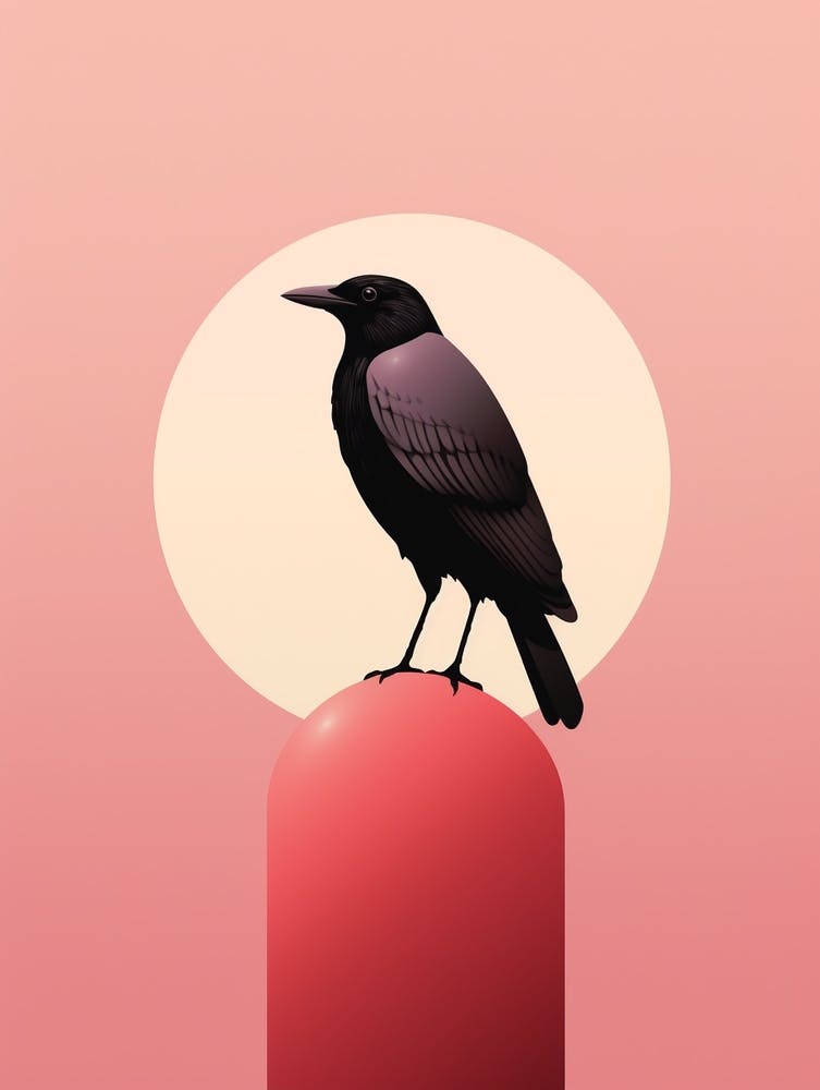 Minimalist Crow 1 Illustration
