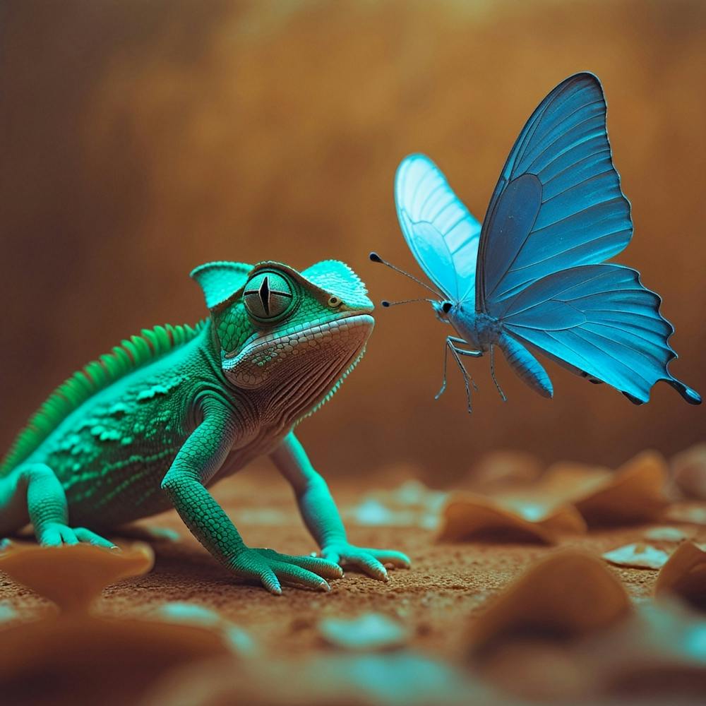 Chameleon And Butterfly 1