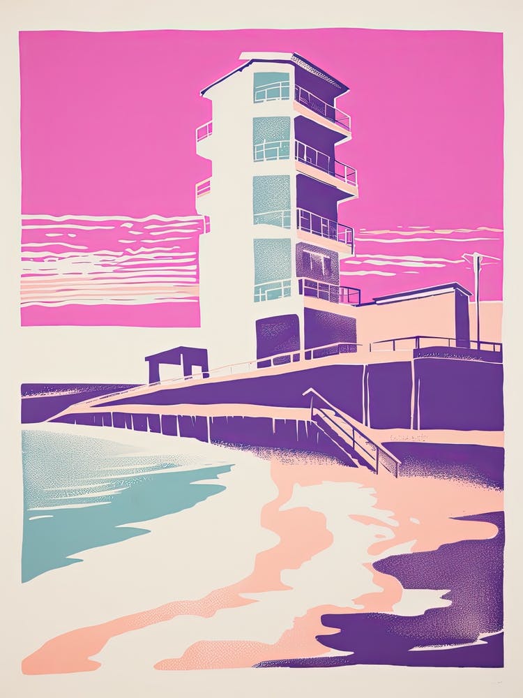 Bondi Beach In Risograph Style 1
