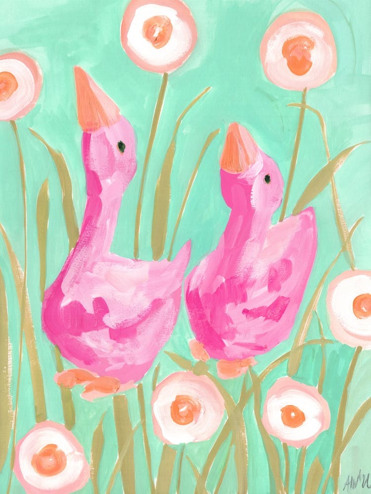 Pink Gees In The Garden