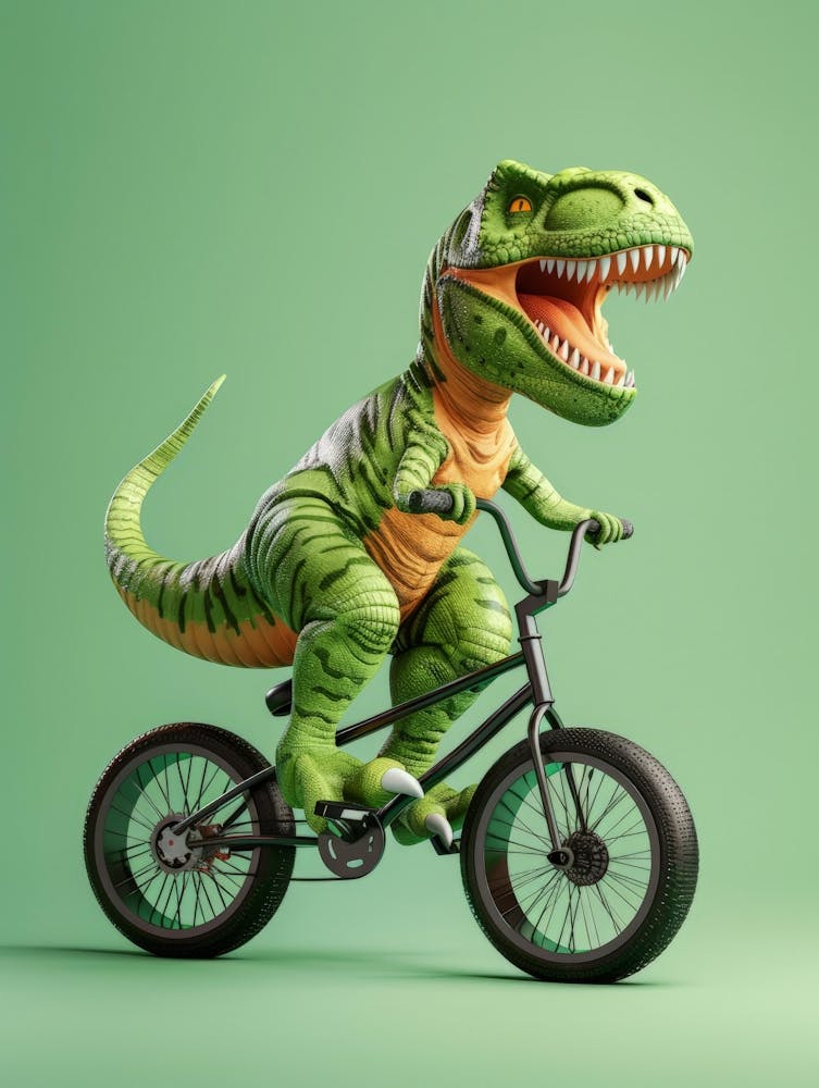 T-Rex Riding A Bike