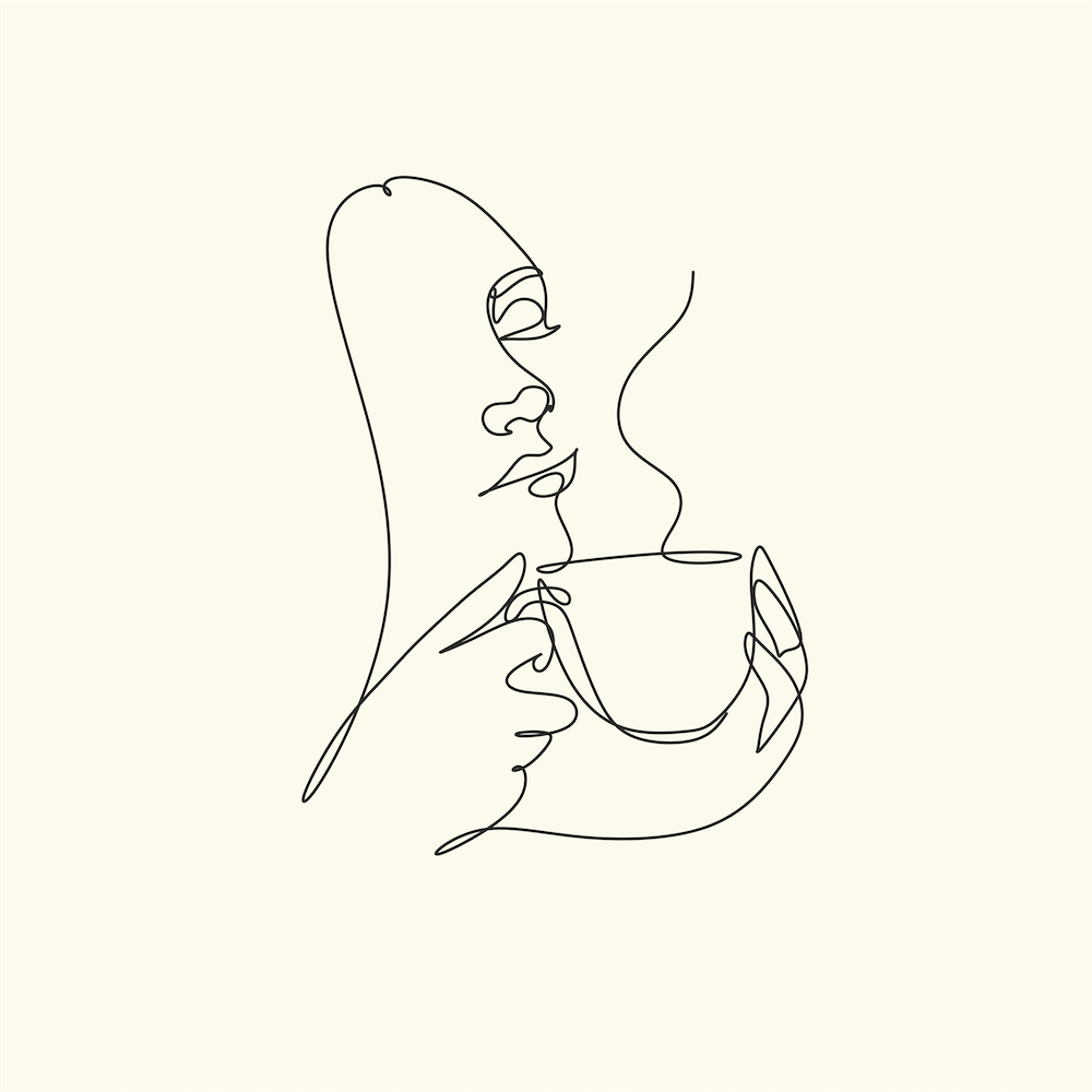 Beige Coffee Print