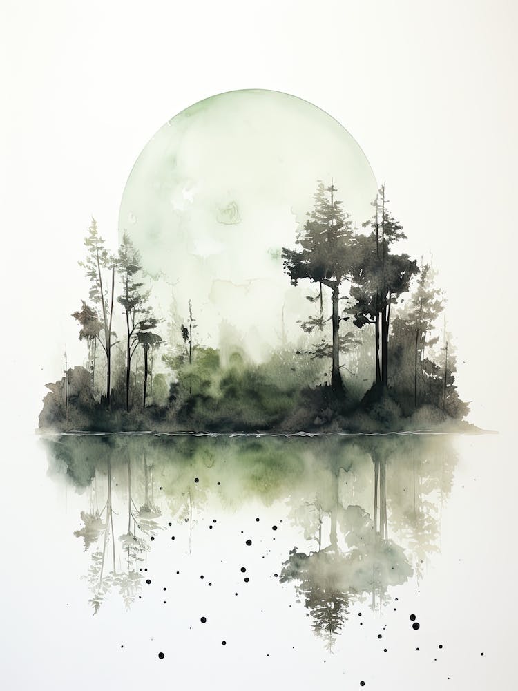 Watercolour Of Sherwood Forest   England 6