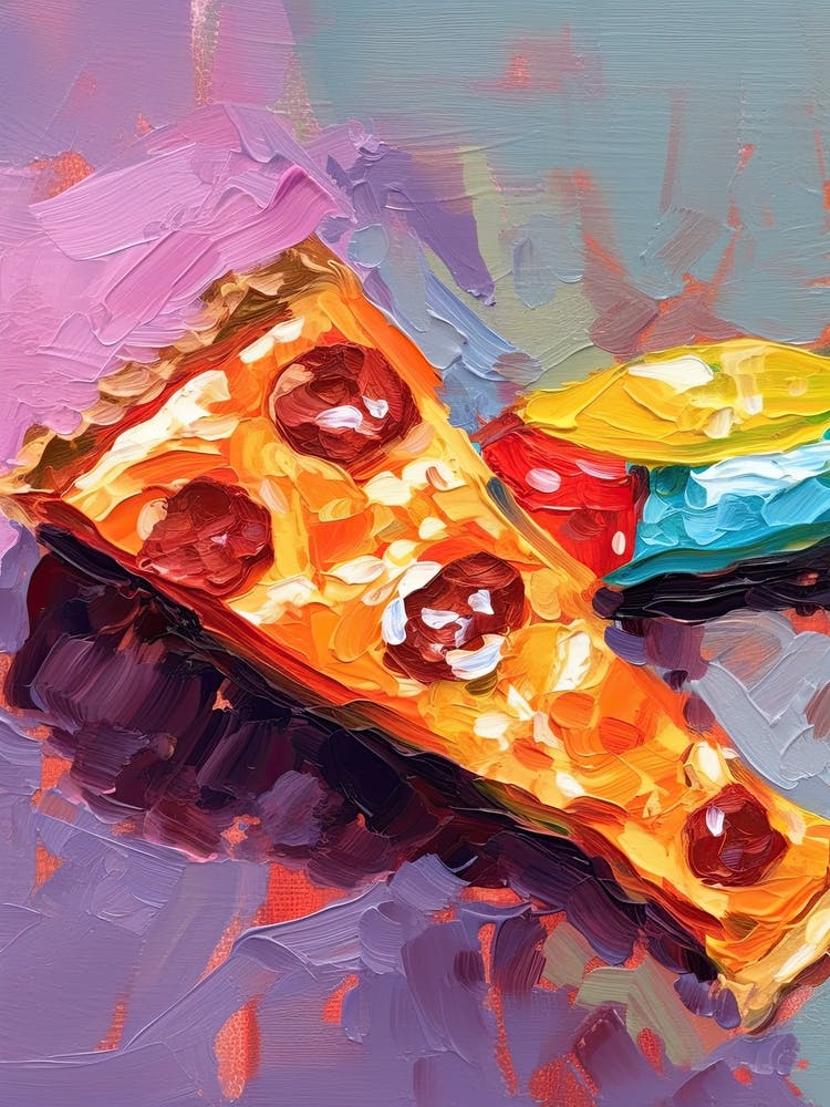 A Slice Of Pizza Oil Painting 6