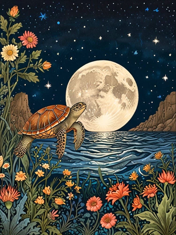William Morris Schildkröte bei Nacht 1