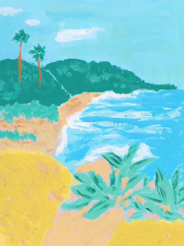 Coastal Beach Landscape Painting