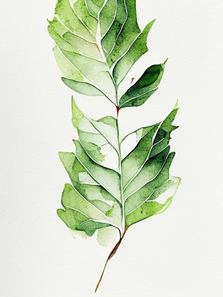 Wild Lettuce Leaf Minimalist Watercolour 6