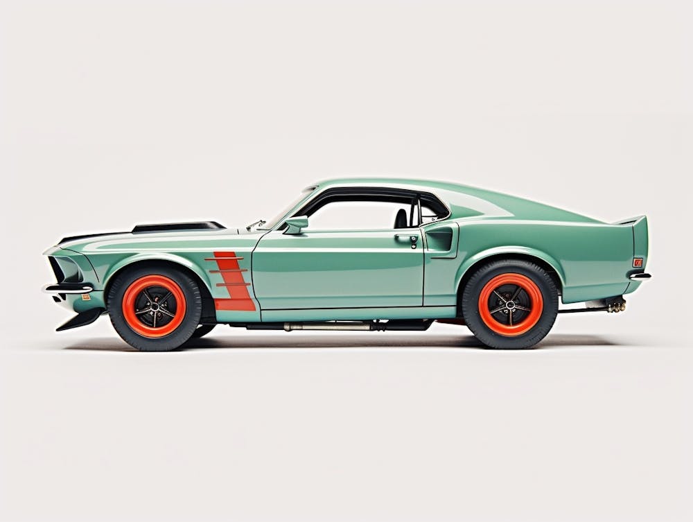 Toy Car 69 Mustang Boss 302 Teal