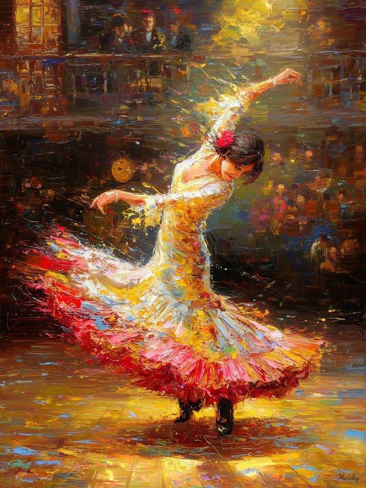 Flamenco In Motion Expressive Dance Impressionism Poster