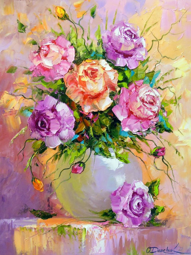 Bouquet of roses in a vase 1
