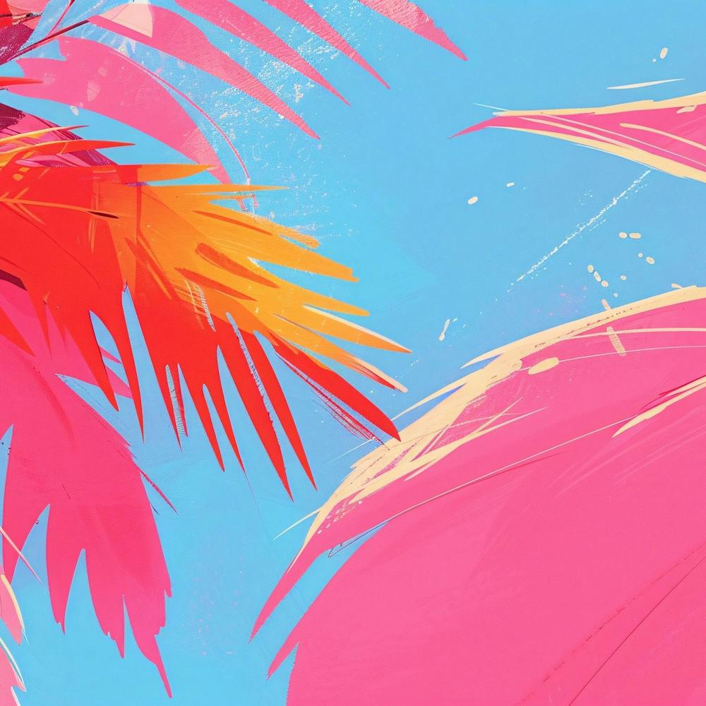 Palm Trees On A Blue Sky