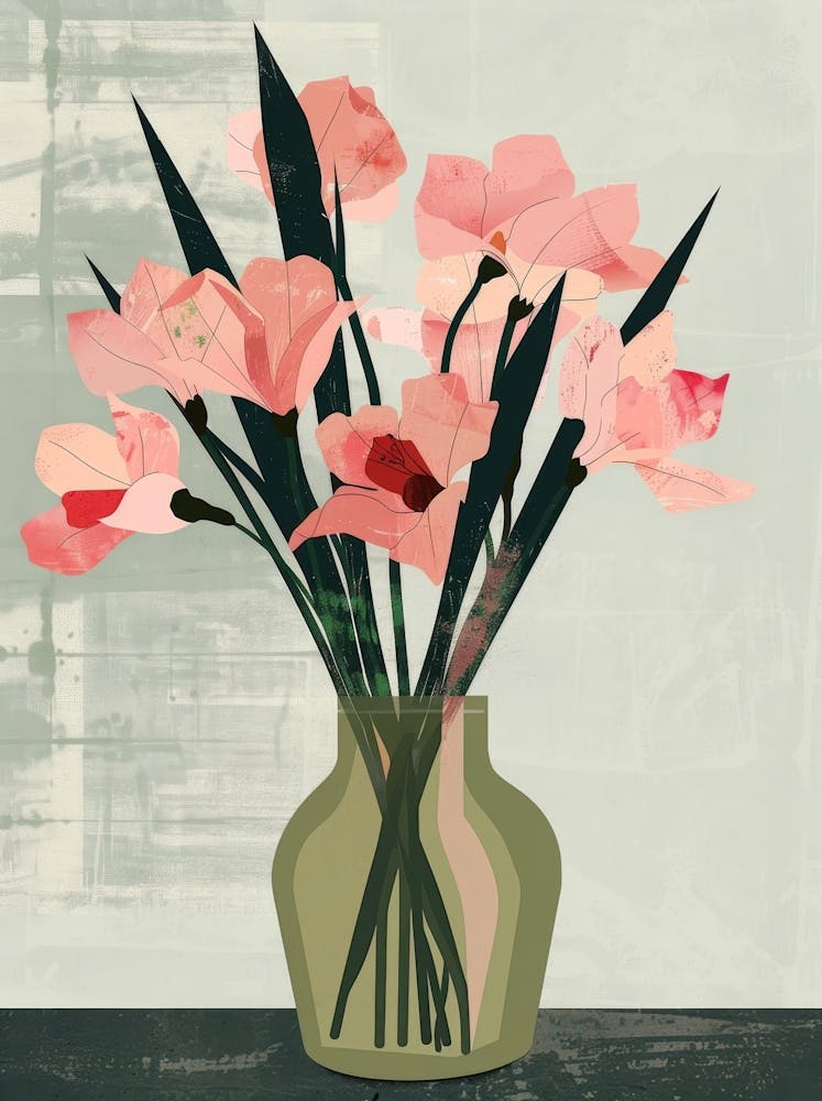 Pink Flowers In A Vase 7
