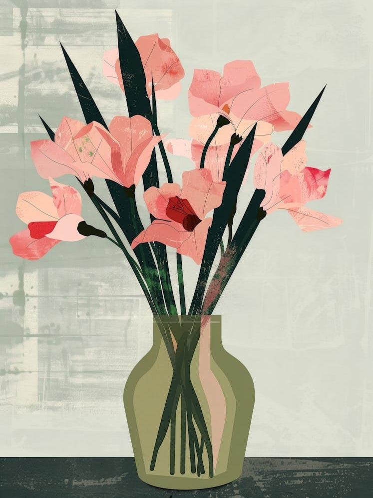 Pink Flowers In A Vase 7