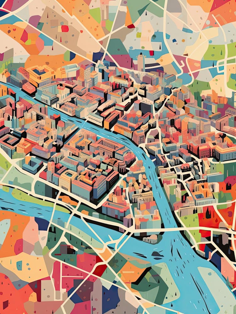 Berlin, Germany, Geometric Illustration 4