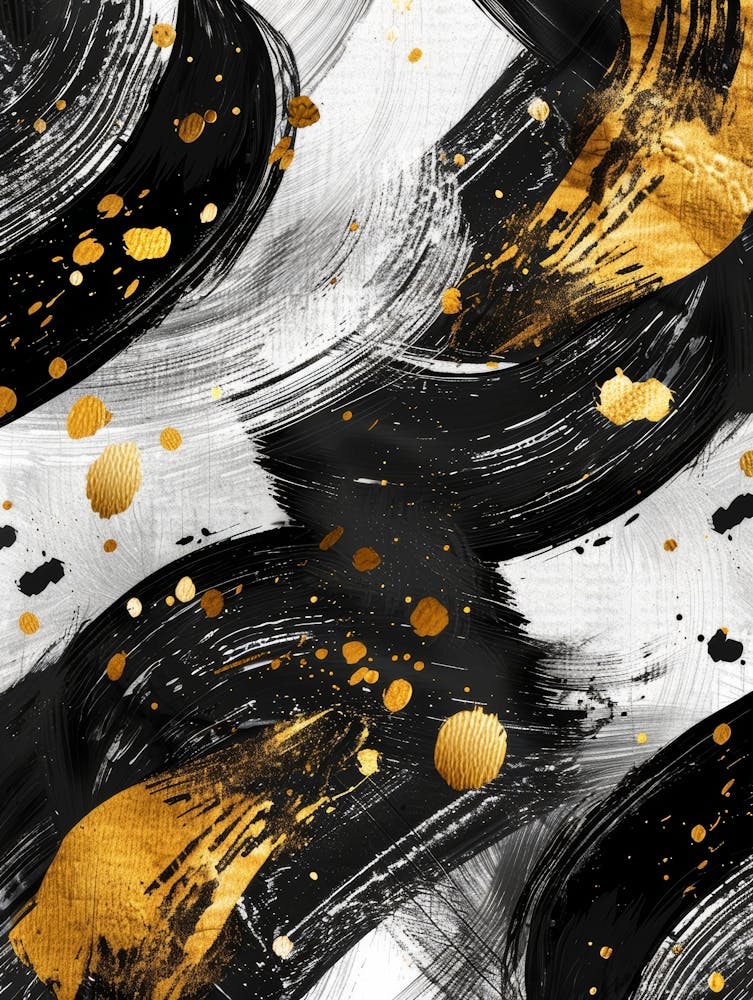Abstract Black And Gold Painting 33