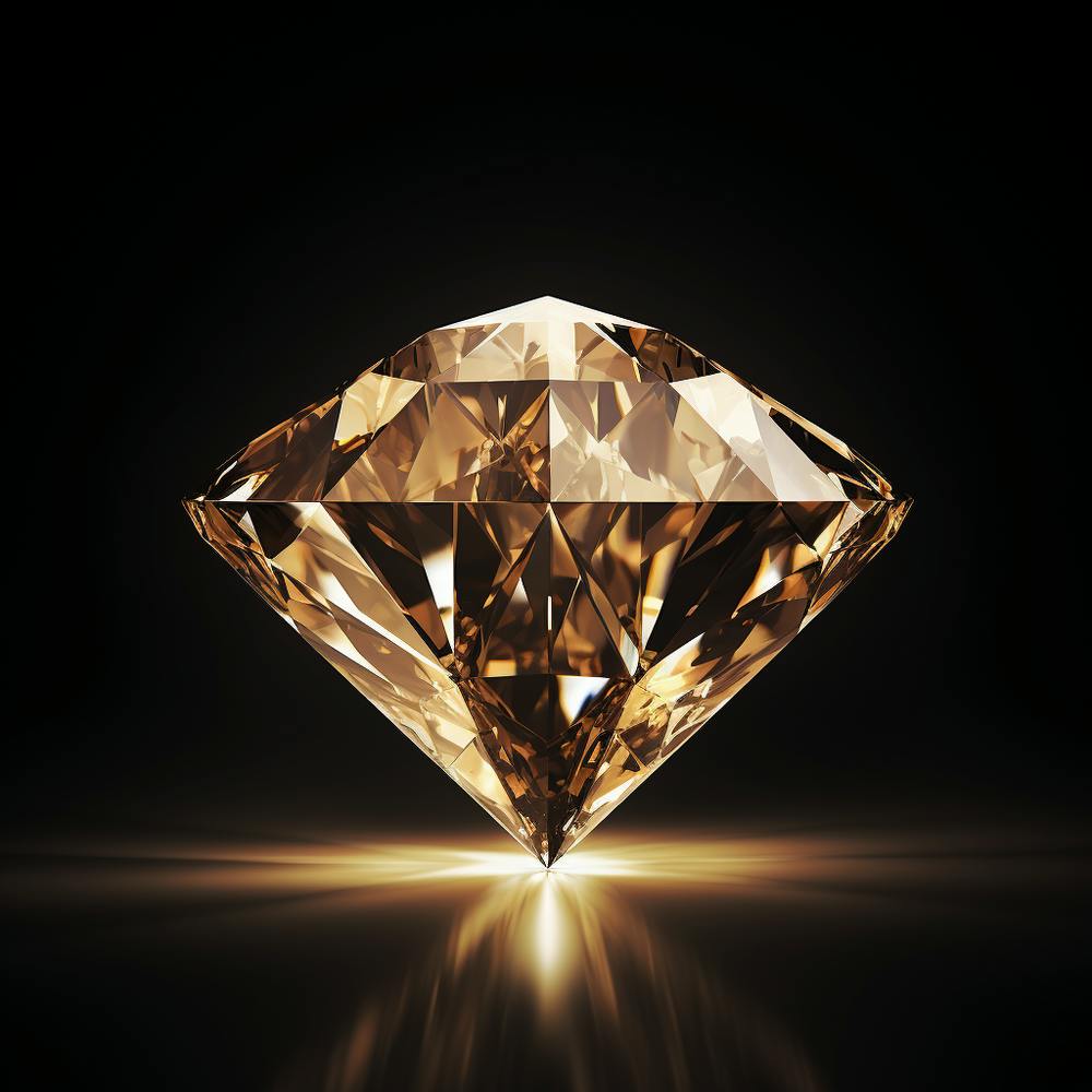 Golden Diamond On Black Background
