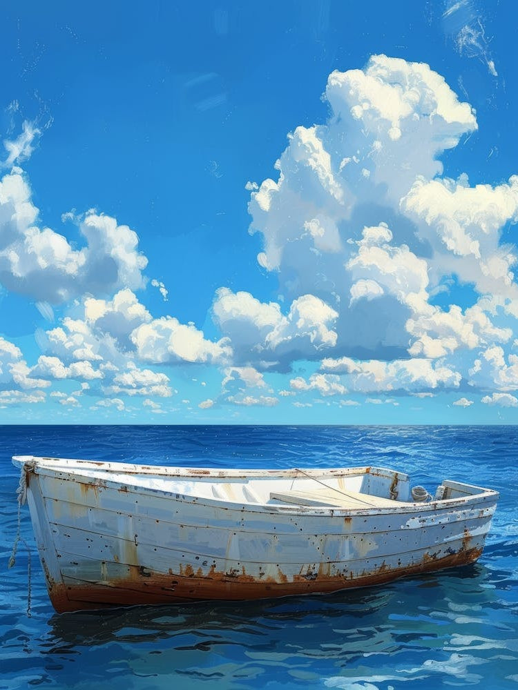 Old Boat In The Ocean