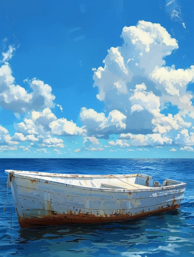 Old Boat In The Ocean