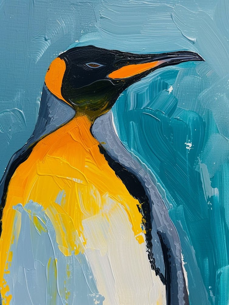 King Penguin Saunders Island Colour Block Painting 2