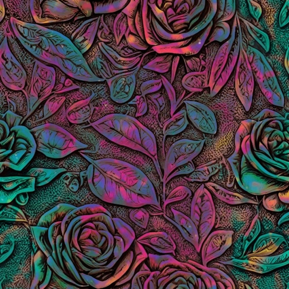Roses: and textured leather