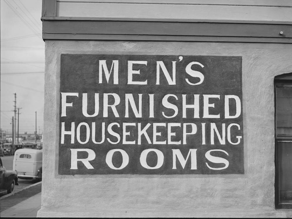 Sign Of Rooms For Rent, San Diego, California By Russell Lee