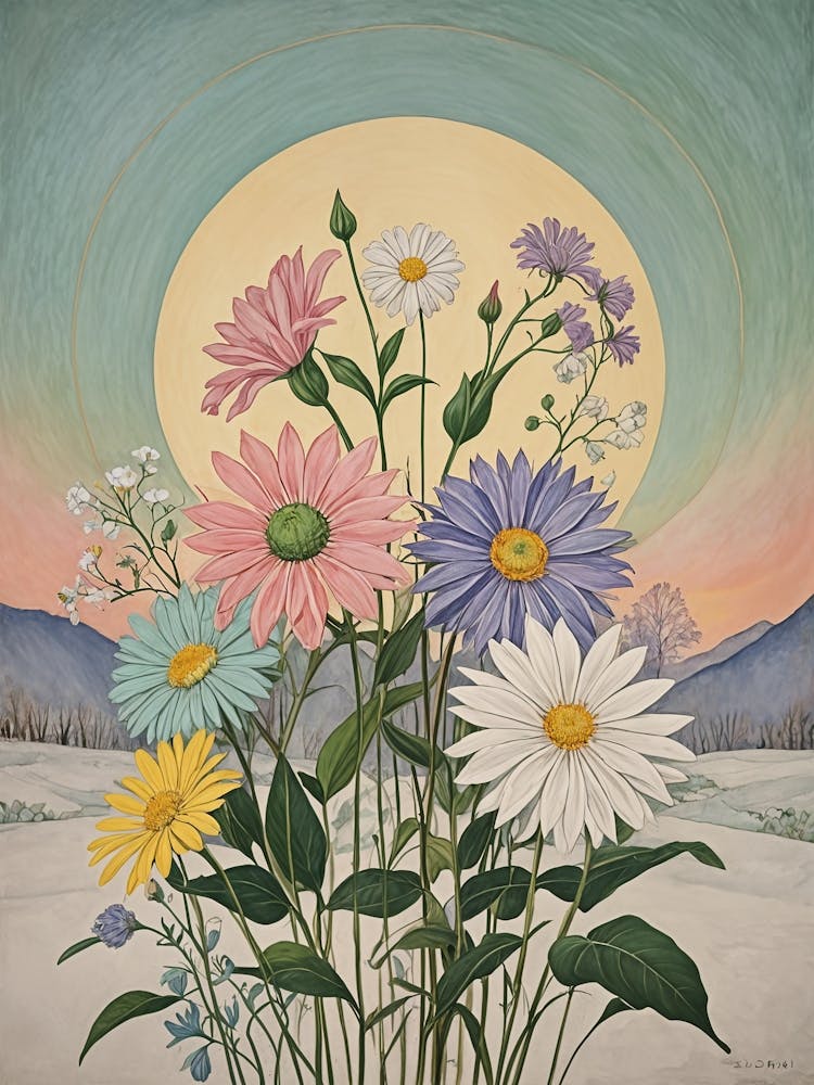 Daisies In The Snow