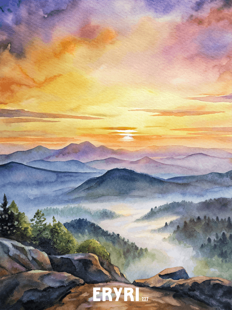 Eryri National Park Watercolor Painting