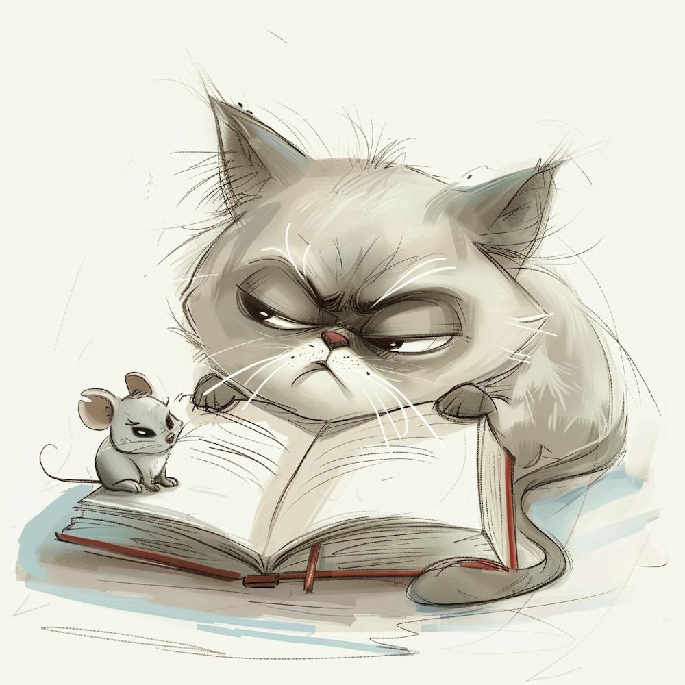Grumpy Cat And Mouse