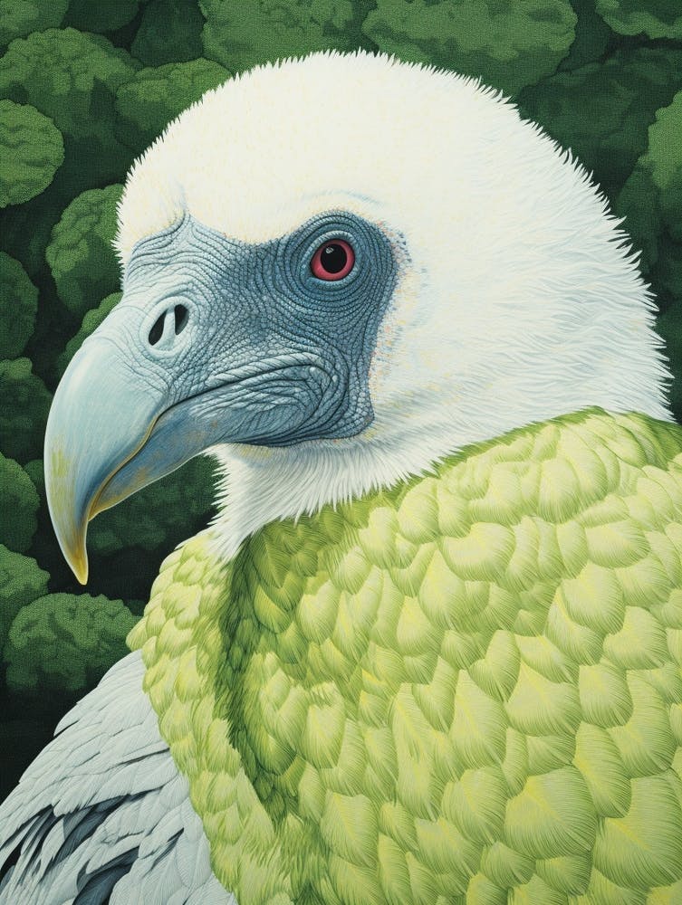 Ohara Koson Inspired Bird Painting Vulture 3
