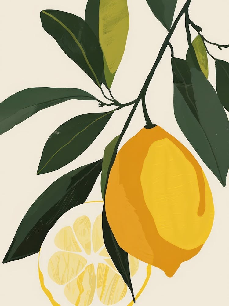 Lemons Close Up Illustration 1