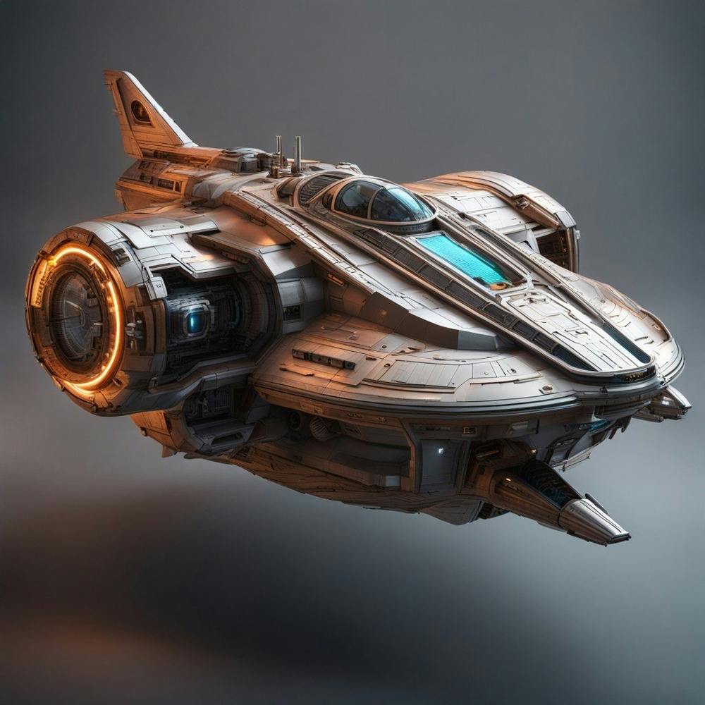 A Highly Detailed 3d Model Of A Sci Fi Spaceship W