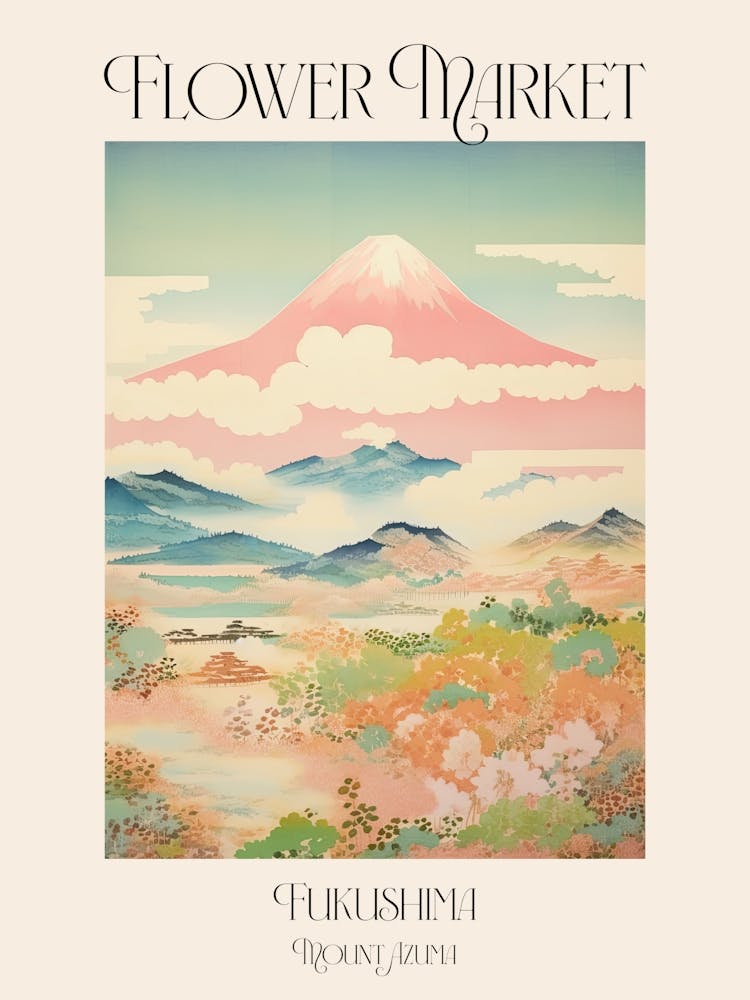 Blumenmarkt Mount Azuma in Fukushima Japanische Landschaft 3 Poster
